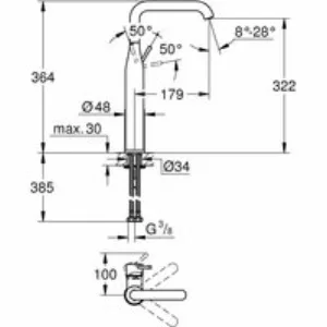 Смеситель для раковины GROHE Essence, XL-Size, никель матовый (32901EN1) Смеситель для раковины GROHE Essence, XL-Size, никель матовый (32901EN1)