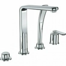 Смеситель для ванны GROHE Veris с душевым гарнитуром, на борт ванны, 4 отверстия, хром (19373000)