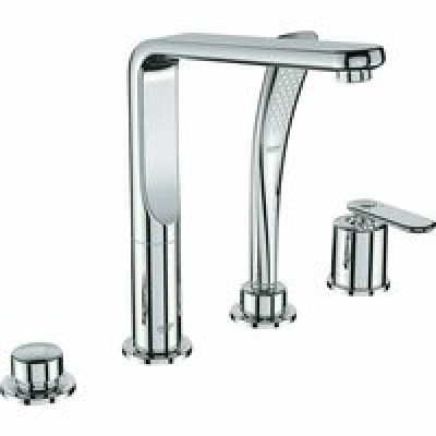 Смеситель для ванны GROHE Veris с душевым гарнитуром, на борт ванны, 4 отверстия, хром (19373000) Смеситель для ванны GROHE Veris с душевым гарнитуром, на борт ванны, 4 отверстия, хром (19373000)