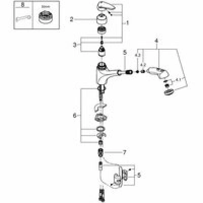 Смеситель для кухни GROHE Eurodisc, хром (32257001) Смеситель для кухни GROHE Eurodisc, хром (32257001)