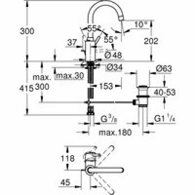 Смеситель для раковины GROHE Concetto, хром (32629002) Смеситель для раковины GROHE Concetto, хром (32629002)