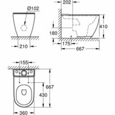 Унитаз GROHE Essence напольный, альпин-белый (3957200H) Унитаз GROHE Essence напольный, альпин-белый (3957200H)