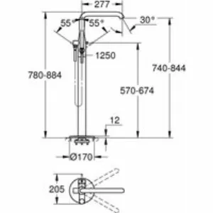 Внешняя часть смесителя для ванны GROHE Essence напольного монтажа, теплый закат глянец (23491DA1) Внешняя часть смесителя для ванны GROHE Essence напольного монтажа, теплый закат глянец (23491DA1)