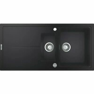 Мойка GROHE K400 с 1,5 чашей, 1000 x 500 мм, черный гранит (31642AP0) Мойка GROHE K400 с 1,5 чашей, 1000 x 500 мм, черный гранит (31642AP0)