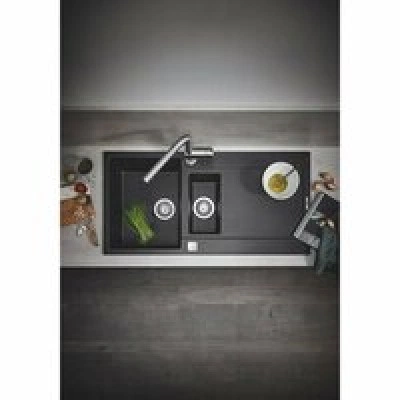 Мойка GROHE K500 с 1,5 чашей, 1000 x 500 мм, черный гранит (31646AP0) Мойка GROHE K500 с 1,5 чашей, 1000 x 500 мм, черный гранит (31646AP0)