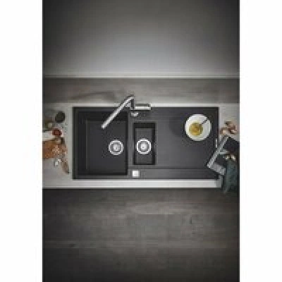 Мойка GROHE K500 с 1,5 чашей, 1000 x 500 мм, черный гранит (31646AP0) Мойка GROHE K500 с 1,5 чашей, 1000 x 500 мм, черный гранит (31646AP0)