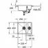 Мойка GROHE K500 с 1,5 чашей, 555 x 460 мм, черный гранит (31648AP0) Мойка GROHE K500 с 1,5 чашей, 555 x 460 мм, черный гранит (31648AP0)