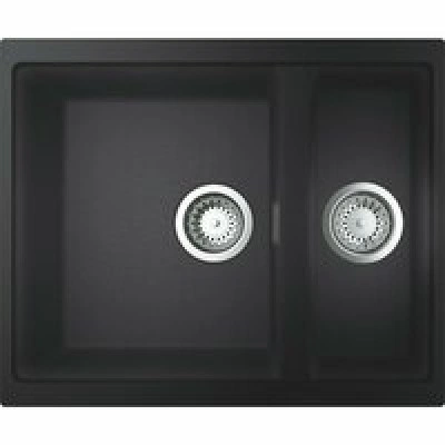 Мойка GROHE K500 с 1,5 чашей, 555 x 460 мм, черный гранит (31648AP0) Мойка GROHE K500 с 1,5 чашей, 555 x 460 мм, черный гранит (31648AP0)