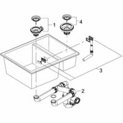 Мойка GROHE K500 с 1,5 чашей, 555 x 460 мм, черный гранит (31648AP0) Мойка GROHE K500 с 1,5 чашей, 555 x 460 мм, черный гранит (31648AP0)