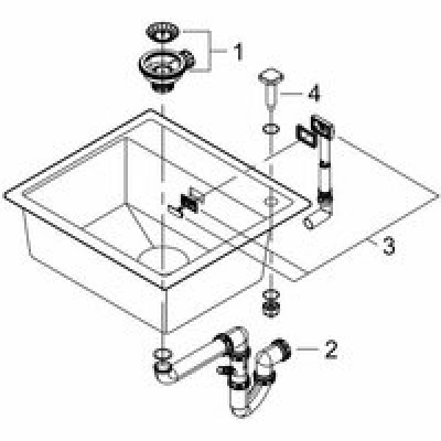 Мойка GROHE K700 с одной чашей, 560 x 510 мм, черный гранит (31651AP0) Мойка GROHE K700 с одной чашей, 560 x 510 мм, черный гранит (31651AP0)