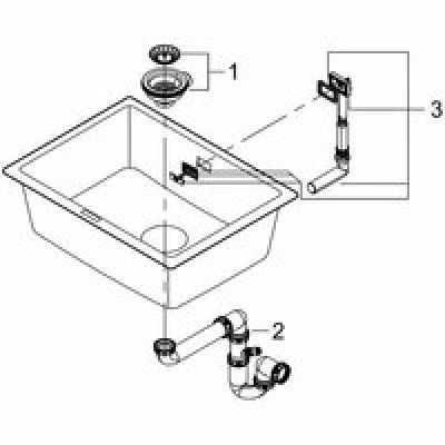 Мойка GROHE K700U с одной чашей, 610 x 460 мм, серый гранит (31655AT0) Мойка GROHE K700U с одной чашей, 610 x 460 мм, серый гранит (31655AT0)