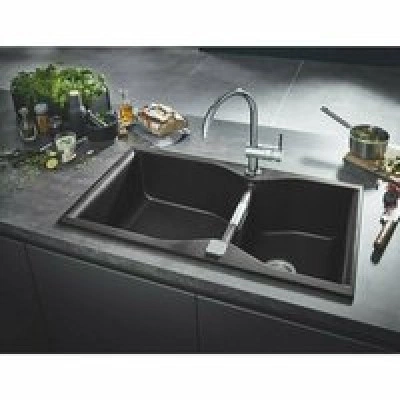 Мойка GROHE K700 с двумя чашами, 900 x 500 мм, черный гранит (31658AP0) Мойка GROHE K700 с двумя чашами, 900 x 500 мм, черный гранит (31658AP0)
