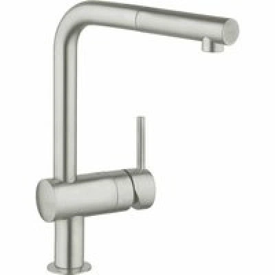 Смеситель для кухни GROHE Minta с вытяжным L-изливом, суперсталь (32168DC0) Смеситель для кухни GROHE Minta с вытяжным L-изливом, суперсталь (32168DC0)