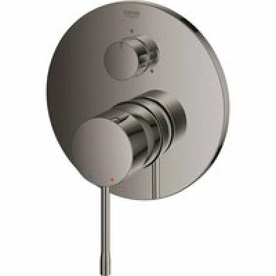 Внешняя часть смесителя для ванны GROHE Essence с переключателем на 3 положения, темный графит глянец (24092A01) Внешняя часть смесителя для ванны GROHE Essence с переключателем на 3 положения, темный графит глянец (24092A01)