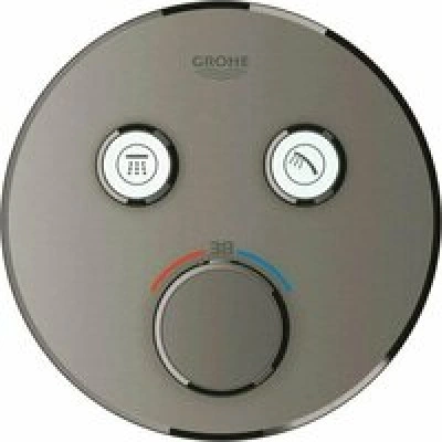 Внешняя часть термостата для душа GROHE Grohtherm SmartControl на 2 потребителя, темный графит матовый (29119AL0) Внешняя часть термостата для душа GROHE Grohtherm SmartControl на 2 потребителя, темный графит матовый (29119AL0)