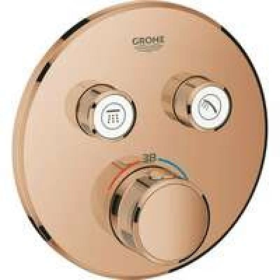 Внешняя часть термостата для душа GROHE Grohtherm SmartControl на 2 потребителя, теплый закат глянец (29119DA0) Внешняя часть термостата для душа GROHE Grohtherm SmartControl на 2 потребителя, теплый закат глянец (29119DA0)