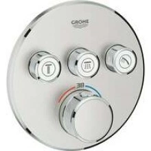 Внешняя часть термостата для душа GROHE Grohtherm SmartControl на 3 потребителя, круглая, суперсталь (29121DC0)