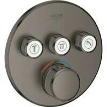Внешняя часть термостата для душа GROHE Grohtherm SmartControl на 3 потребителя, круглая, темный графит матовый (29121AL0)