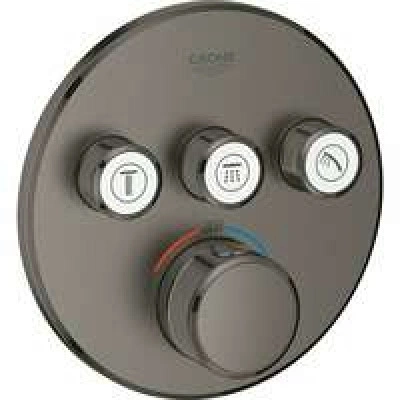 Внешняя часть термостата для душа GROHE Grohtherm SmartControl на 3 потребителя, круглая, темный графит матовый (29121AL0)
