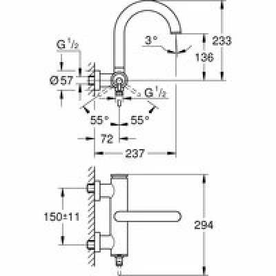 Смеситель для ванны GROHE Atrio, суперсталь (32652DC3) Смеситель для ванны GROHE Atrio, суперсталь (32652DC3)