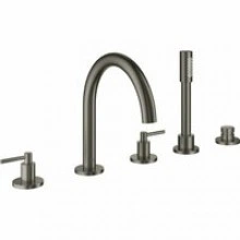 Смеситель для ванны GROHE Atrio двухвентильный, на 5 отверстий, на край ванны, темный графит матовый (19922AL3)