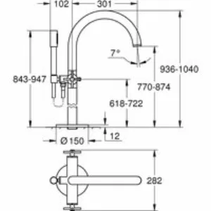 Внешняя часть смесителя для ванны GROHE Atrio напольного монтажа, двухвентильный, темный графит матовый (25044AL3) Внешняя часть смесителя для ванны GROHE Atrio напольного монтажа, двухвентильный, темный графит матовый (25044AL3)