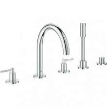 Смеситель для ванны GROHE Atrio двухвентильный, на 5 отверстий, на край ванны, хром (19922003)