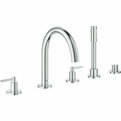 Смеситель для ванны GROHE Atrio двухвентильный, на 5 отверстий, на край ванны, хром (19922003)