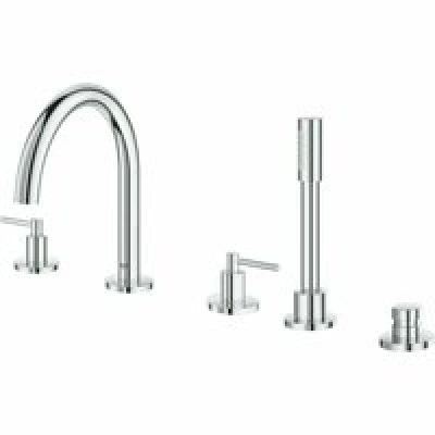 Смеситель для ванны GROHE Atrio двухвентильный, на 5 отверстий, на край ванны, хром (19922003) Смеситель для ванны GROHE Atrio двухвентильный, на 5 отверстий, на край ванны, хром (19922003)