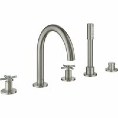 Смеситель для ванны GROHE Atrio двухвентильный, на 5 отверстий, на край ванны, суперсталь (19923DC3) Смеситель для ванны GROHE Atrio двухвентильный, на 5 отверстий, на край ванны, суперсталь (19923DC3)