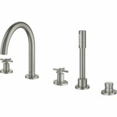 Смеситель для ванны GROHE Atrio двухвентильный, на 5 отверстий, на край ванны, суперсталь (19923DC3) Смеситель для ванны GROHE Atrio двухвентильный, на 5 отверстий, на край ванны, суперсталь (19923DC3)
