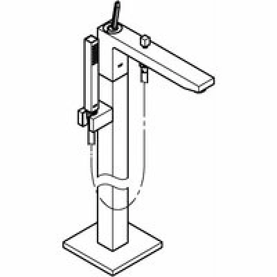 Внешняя часть смесителя для ванны GROHE Eurocube Joy, хром (23667001) Внешняя часть смесителя для ванны GROHE Eurocube Joy, хром (23667001)