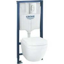 Комплект инсталляции GROHE Solido 5 в 1 с подвесным унитазом Euro Ceramic и сиденьем (39536000)