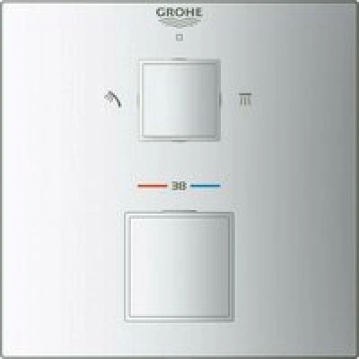 Внешняя часть термостата для душа GROHE Grohtherm Cube на 2 потребителя, хром (24154000) Внешняя часть термостата для душа GROHE Grohtherm Cube на 2 потребителя, хром (24154000)