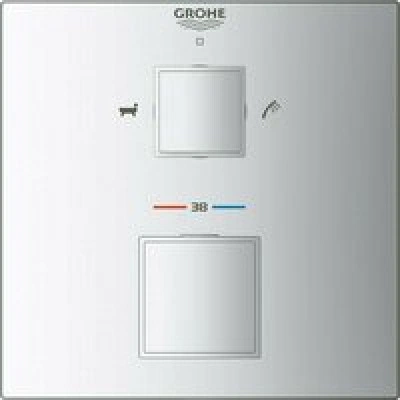Внешняя часть термостата для ванны GROHE Grohtherm Cube на 2 потребителя, хром (24155000) Внешняя часть термостата для ванны GROHE Grohtherm Cube на 2 потребителя, хром (24155000)