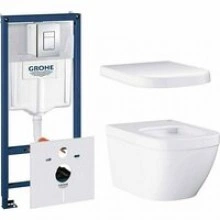 Унитаз подвесной безободковый GROHE Euro Ceramic с сиденьем с микролифтом (NW0010-1)