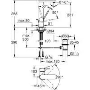 Смеситель для раковины GROHE Plus, L-size, хром (23851003) Смеситель для раковины GROHE Plus, L-size, хром (23851003)