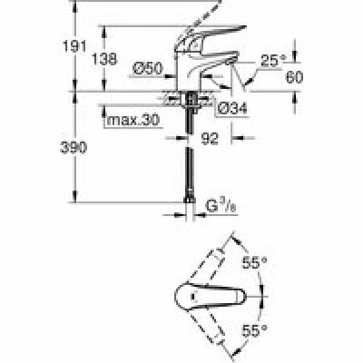 Смеситель для раковины GROHE Euroeco Special, хром (32762000) Смеситель для раковины GROHE Euroeco Special, хром (32762000)