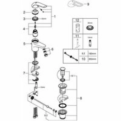 Смеситель для раковины GROHE Euroeco Special с донным клапаном, хром (32763000) Смеситель для раковины GROHE Euroeco Special с донным клапаном, хром (32763000)
