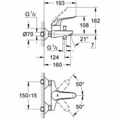 Смеситель для ванны GROHE Euroeco Special, хром (32783000) Смеситель для ванны GROHE Euroeco Special, хром (32783000)