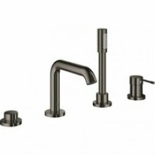 Смеситель для ванны GROHE Essence на 4 отверстия, на край ванны, темный графит глянец (19578A01)