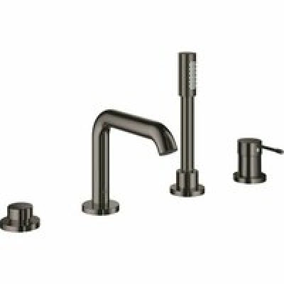 Смеситель для ванны GROHE Essence на 4 отверстия, на край ванны, темный графит глянец (19578A01)