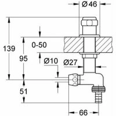 Вентиль для подключения GROHE, настольный 1/2″, хром (41050000) Вентиль для подключения GROHE, настольный 1/2″, хром (41050000)