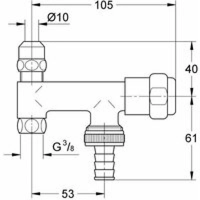 Вентиль угловой для подключения GROHE 3/8 дюйма, хром (41030000) Вентиль угловой для подключения GROHE 3/8 дюйма, хром (41030000)