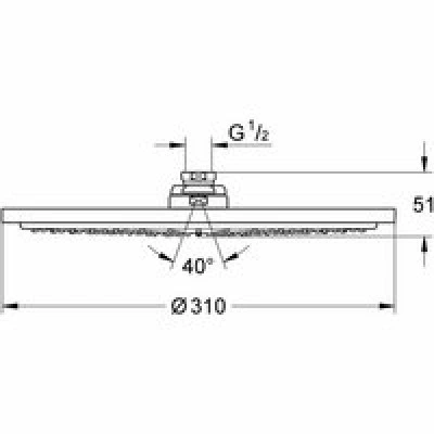 Верхний душ GROHE Rainshower Cosmopolitan 310, 1 режим, хром (27477000) Верхний душ GROHE Rainshower Cosmopolitan 310, 1 режим, хром (27477000)