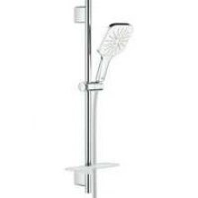 Душевой гарнитур GROHE Rainshower SmartActive 130 Cube, 3 вида струй, белая луна (26584LS0)