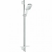 Душевой гарнитур GROHE Rainshower SmartActive 130 Cube с мыльницей, 3 режима струи, душевая штанга 900 мм, 12 л/мин, хром (26586000)