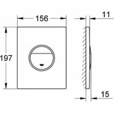 Панель смыва для унитаза GROHE Ondus, 3 режима, хром (38766000) Панель смыва для унитаза GROHE Ondus, 3 режима, хром (38766000)