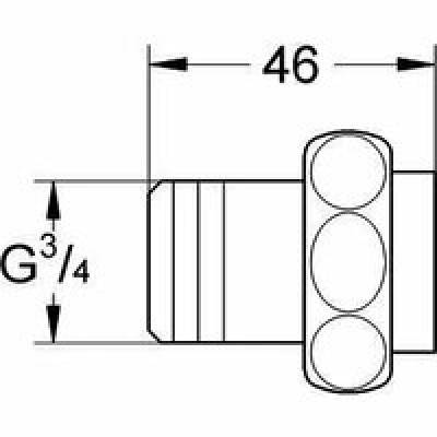 Переходник 1/2″ на 3/4″ GROHE, хром (37133000) Переходник 1/2″ на 3/4″ GROHE, хром (37133000)
