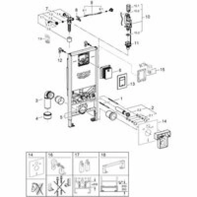 Комплект инсталляции для унитаза, GROHE Rapid SLX 3 в 1, с панелью смыва Skate Cosmopolitan S, хром (39603000) Комплект инсталляции для унитаза, GROHE Rapid SLX 3 в 1, с панелью смыва Skate Cosmopolitan S, хром (39603000)